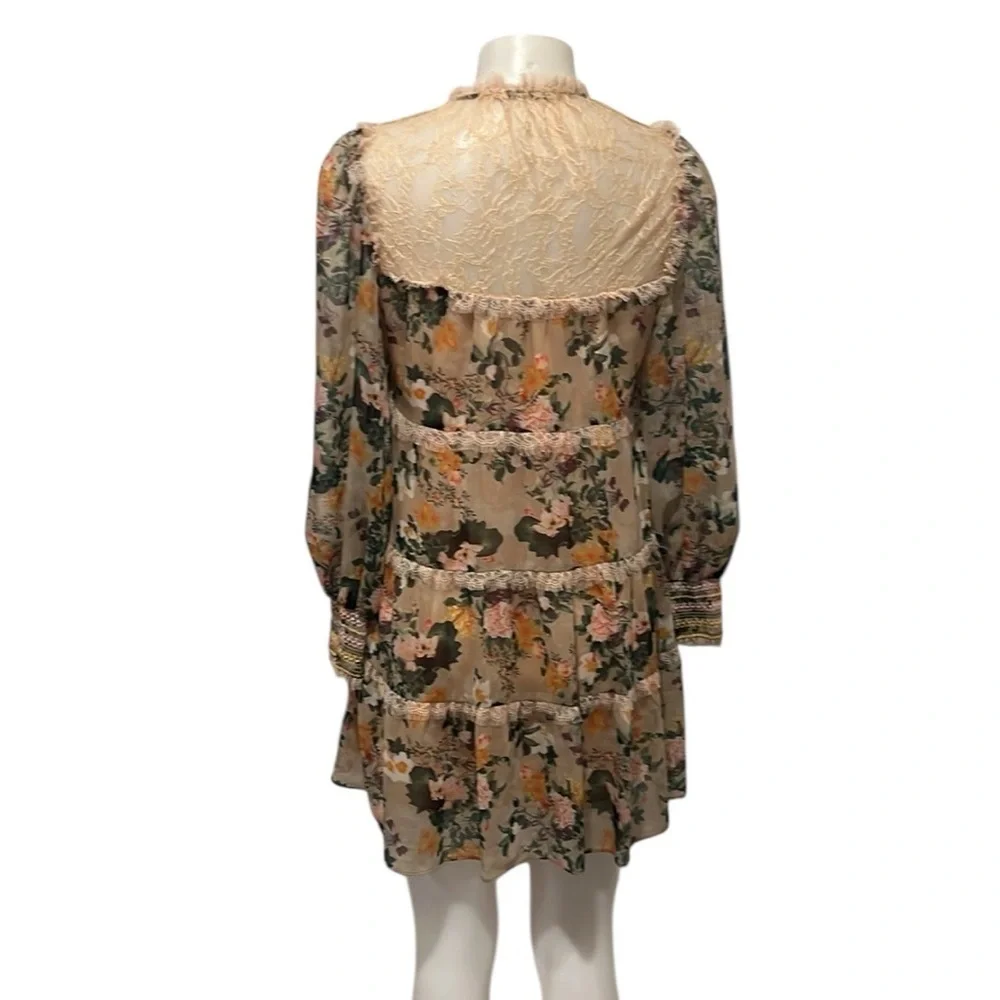 Alice + Olivia Marcie floral long sleeve tunic dress Size small
